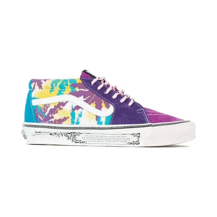 Vans Vault UA OG Sk8-Mid LX Aries Weed Leaf Purple Yellow (VN0A4BVC9X21)