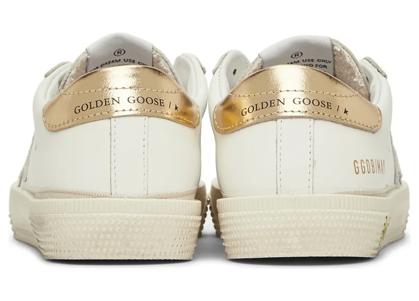 Golden Goose Kids White & Gold May Sneakers (GYF00112.F002818.10972) (2)