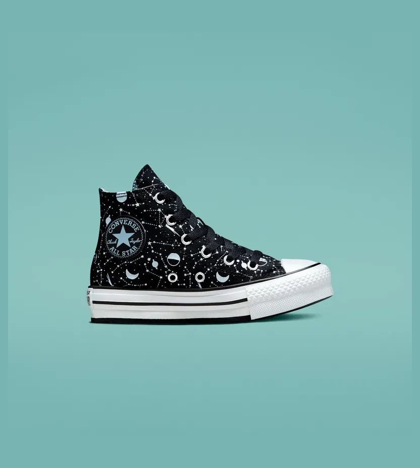 Converse Constellations EVA Platform Chuck Taylor All Star Zwart/lt Armory Blue/wit (672117C)