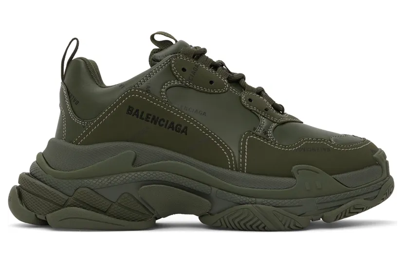 Balenciaga All Over Logo Triple S Green Black (536737W2FA13510) (2)