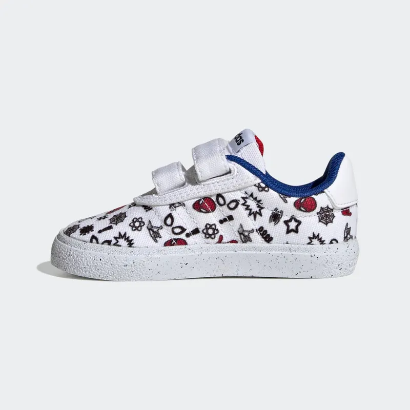 Adidas adidas x Marvel VULCRAID3R Spider-Man Lifestyle Skateboarding Hook-and-Loop Cloud White / Cloud White / Better Scarlet (HP7752)