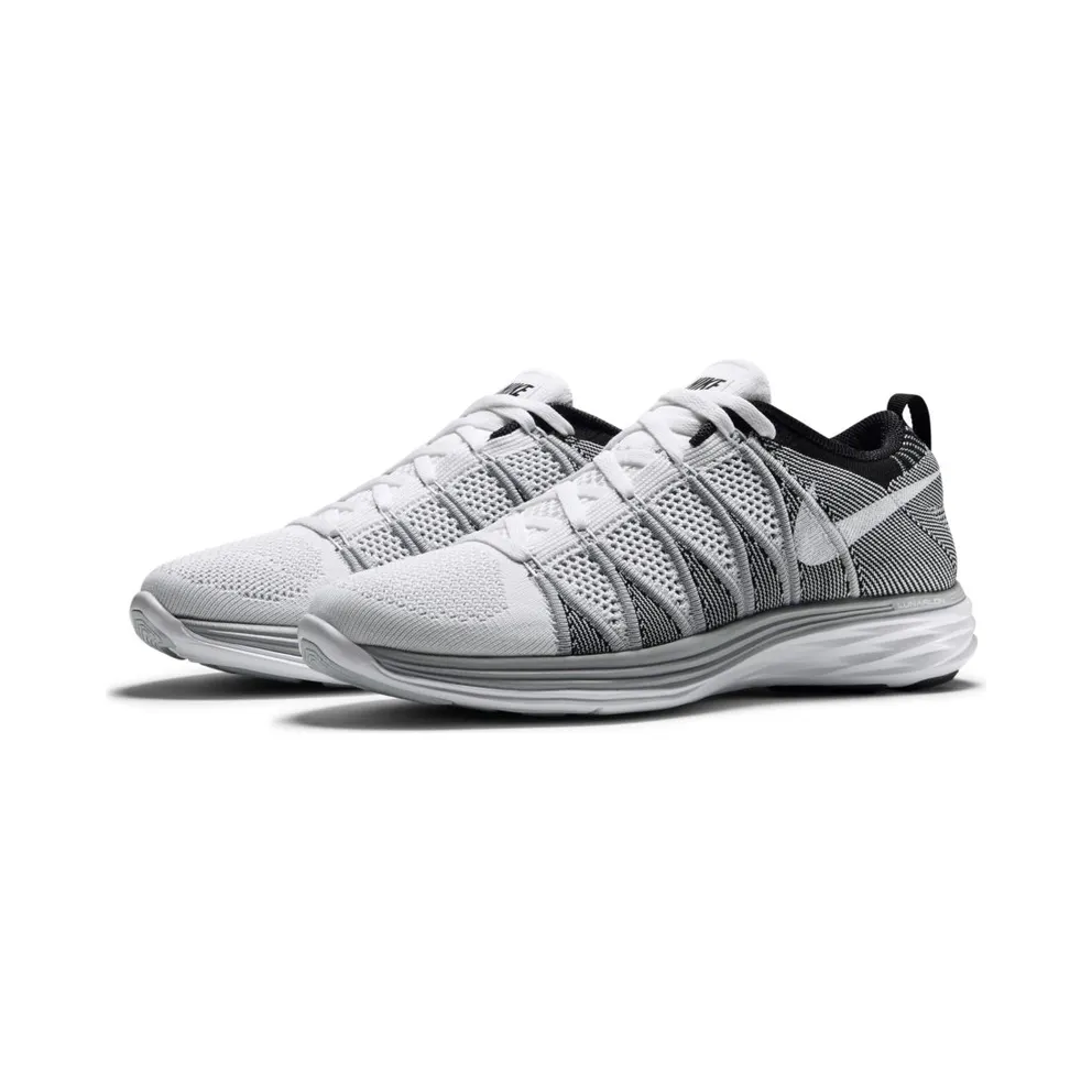 Nike Flyknit Lunar 2 White Wolf Grey Black (620465-100)