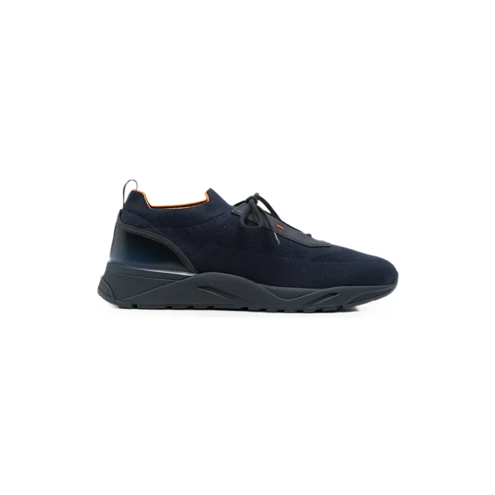 Santoni Flin Knit Leather-trim “Blue” (MBIO21601NOTN HODU61)