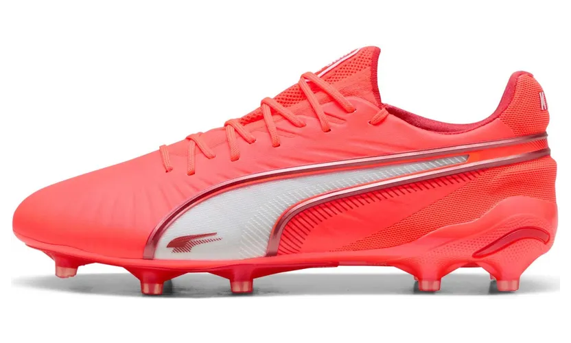 Puma King Ultimate FG/AG Fußballschuhe 02 – PUMA black/heat fire/PUMA silver 42 für Herren, rot, Größe 37 ½ EU (108303)