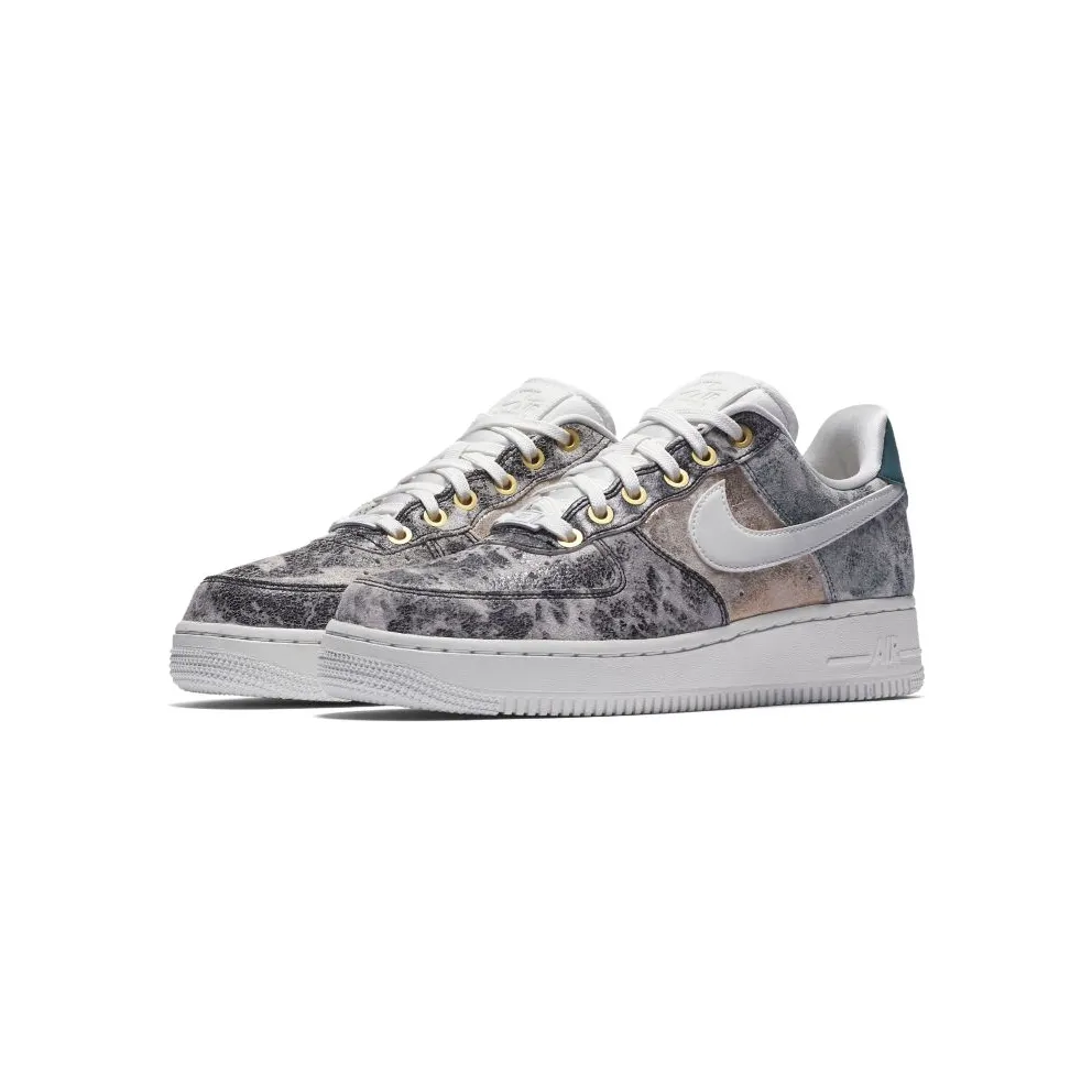 Nike Air Force 1 Low Metallic Leather (W) Summit White/Oil Grey-Bio Beige-Summit White (AO1017-100)