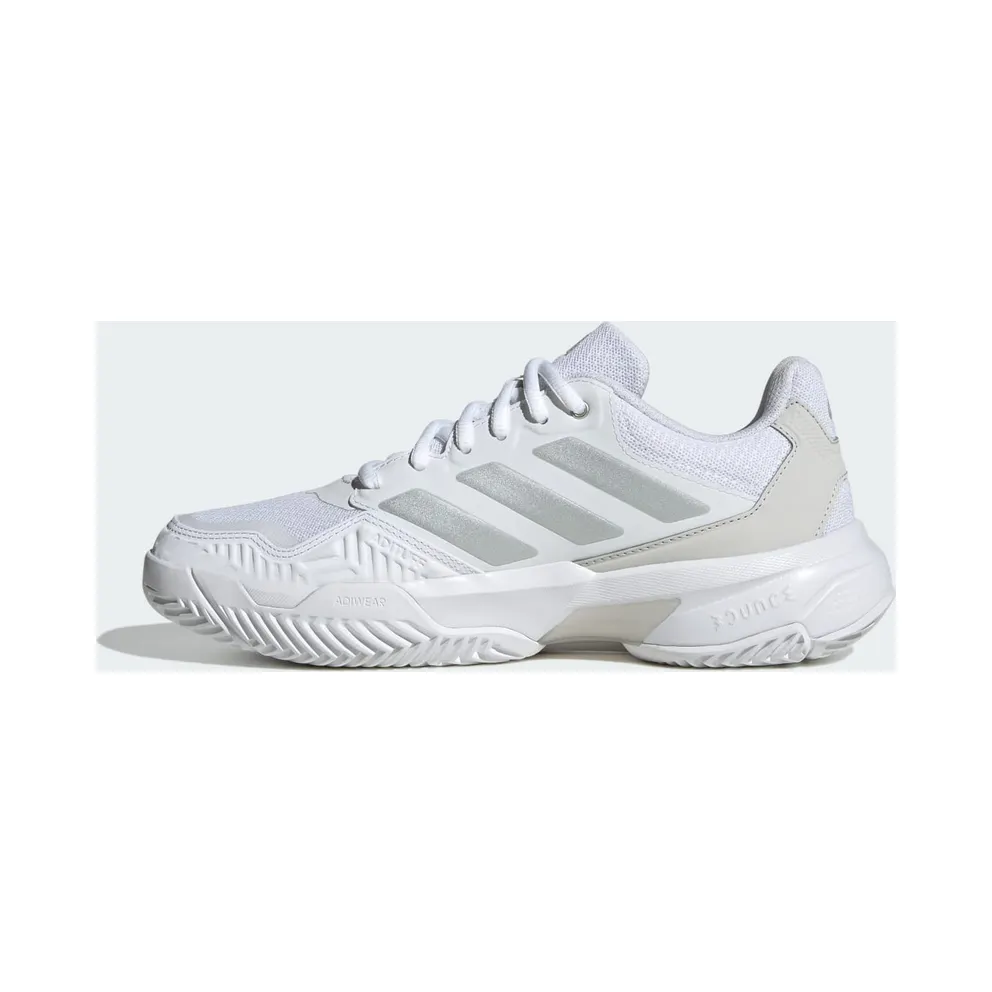 Adidas CourtJam Control 3 Tennis Shoes Cloud White / Silver Metallic / Grey One (ID2457)