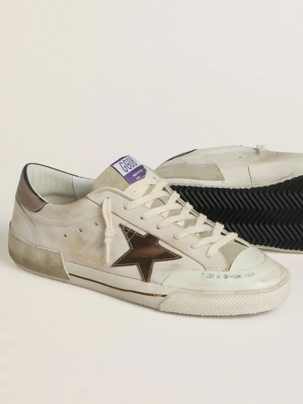 Golden Goose Super-Star Ltd In Suede With Brown Leather Star And Metallic Leather Heel Tab (GMF01018.F007909.15843) (3)
