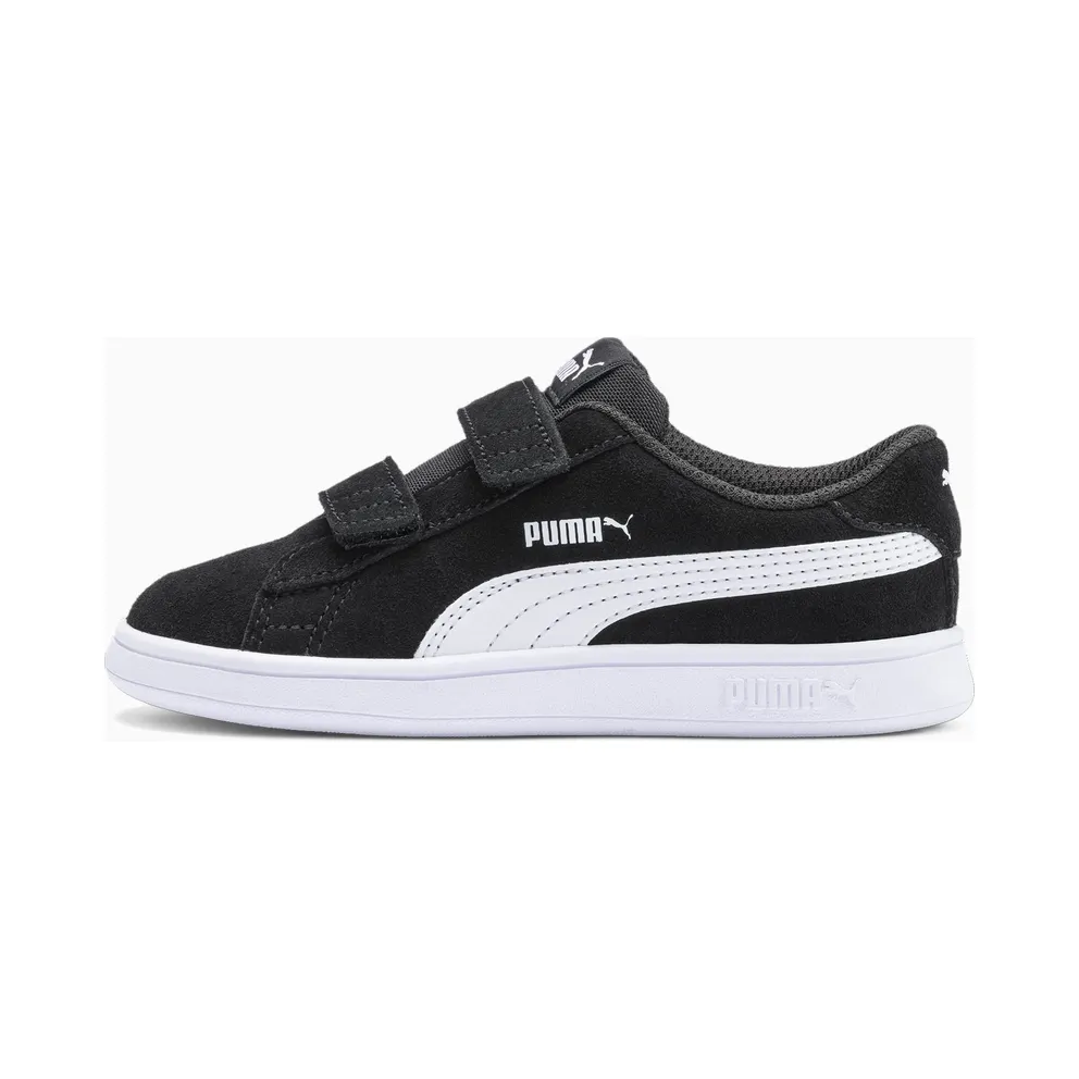 Puma Smash v2 Suede Tennis Shoes White/Black (365178-01)