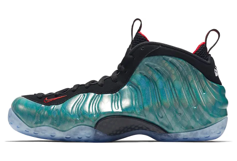 Nike Air Foamposite One PRM Gone Fishing “Dark Emerald / Challenge Red / Black” (575420-300)