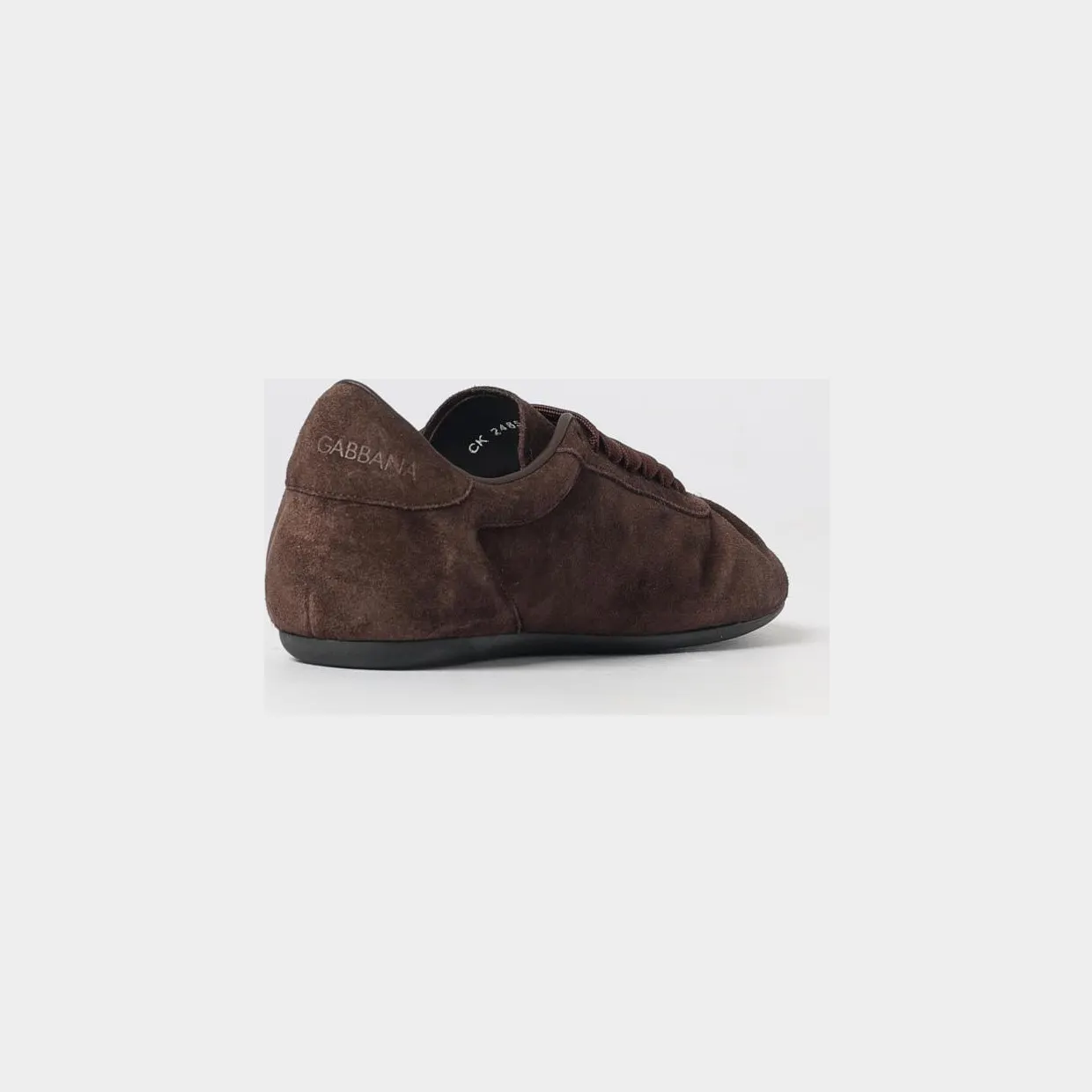 Dolce & Gabbana Suede Low-Top Sneakers with Embossed Logo Ebony (CK2485A058180081) (2)