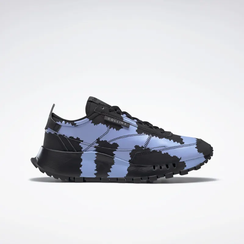 Reebok Collina Strada Classic Leather Legacy Shoes Core Black / Lilac Glow / Cloud White