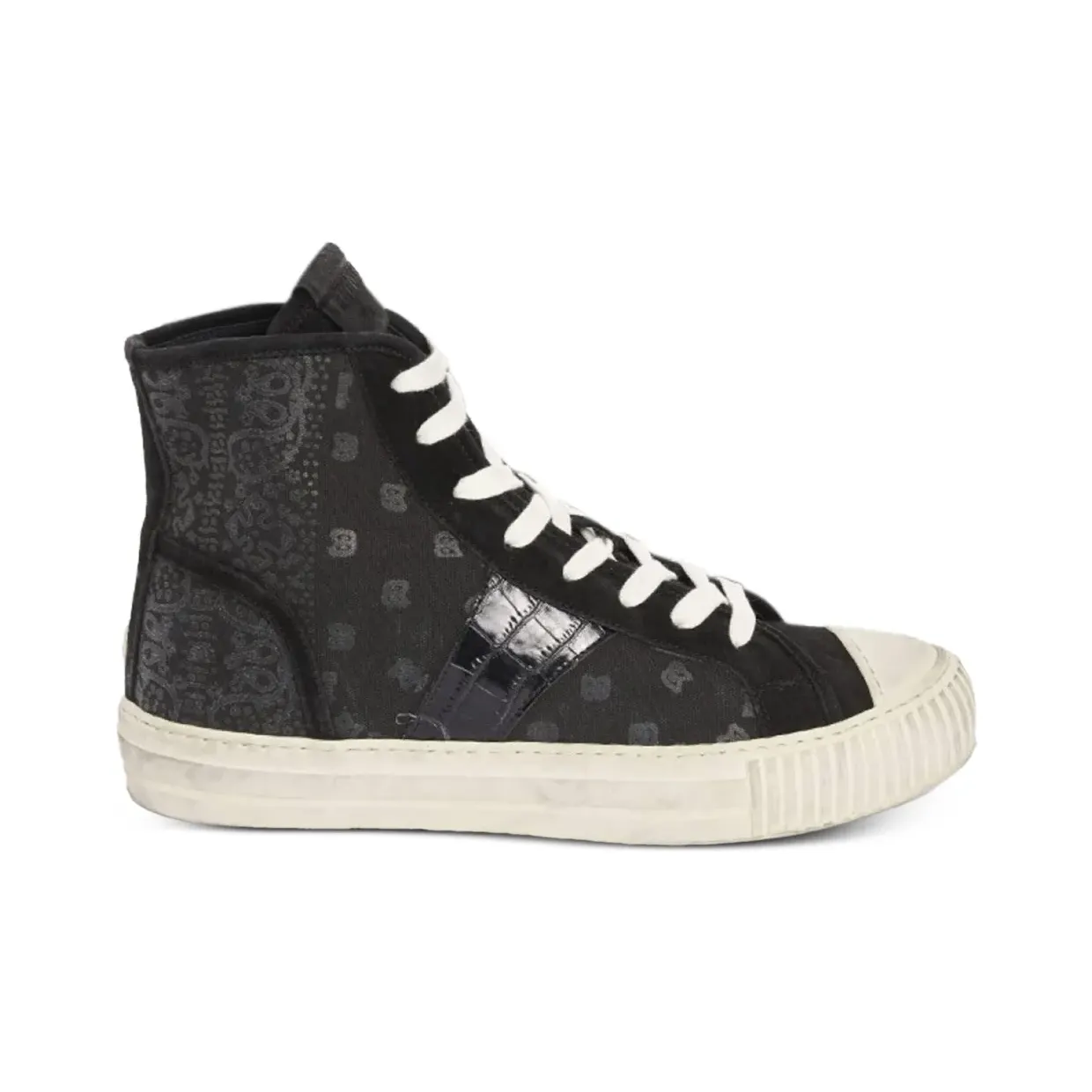 Rhude met paisley-print en krokodillen-reliëf “Black” (RHFW23FO06452372)