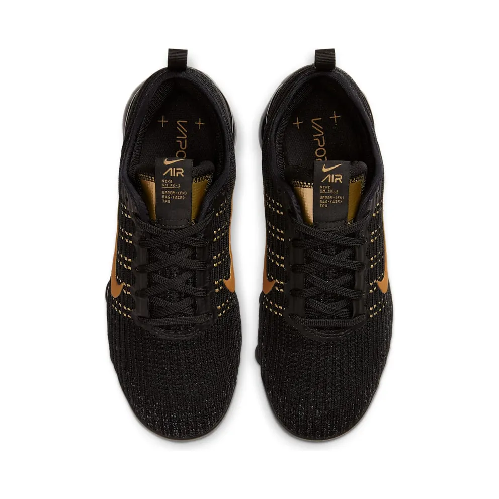 Nike Air VaporMax Flyknit 3 Black Metallic Gold (GS) Black/Metallic Gold (BQ5238-004)