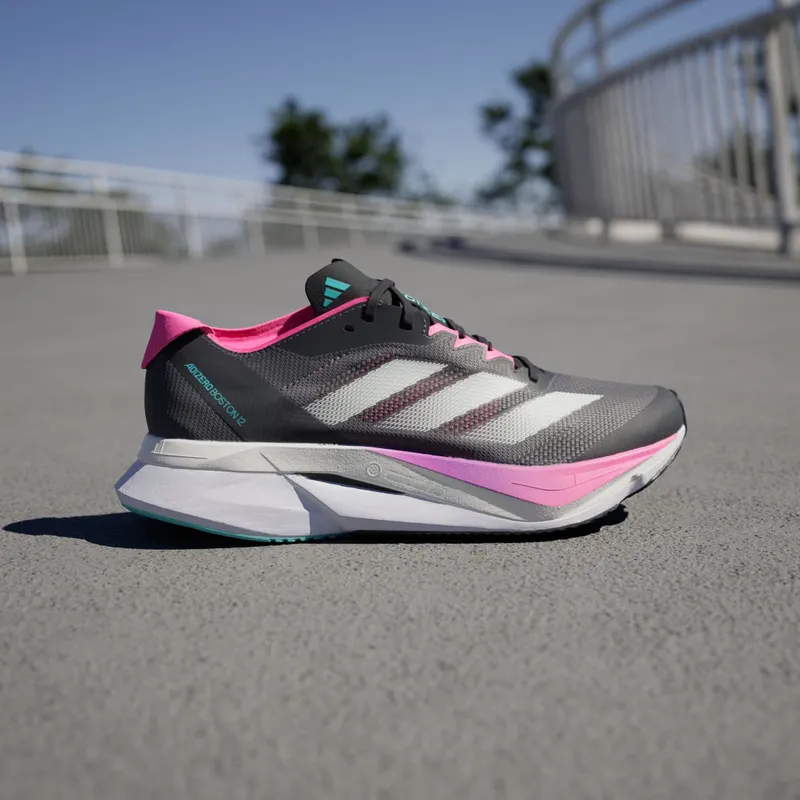 Adidas Adizero Boston 12 Grey Five / Crystal Jade / Lucid Pink (JI4481)