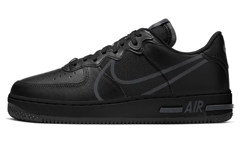 Nike Air Force 1 React ‘Triple Black’ Black/Anthracite (CT1020-002)