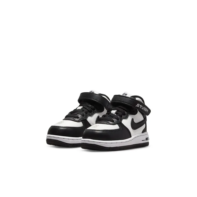 Nike x Stüssy Force 1 Mid Baby/Toddler Black (DN4160-002)