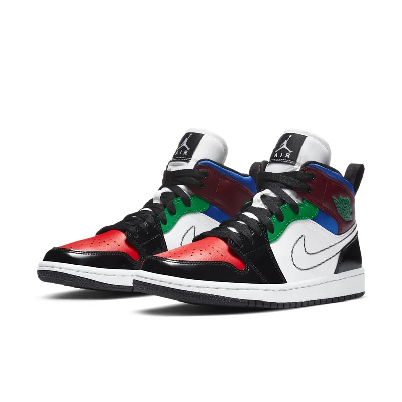 Jordan 1 Mid SE Black White Multi-Color (W) Black/White-Multi-Color (DB5454-001)