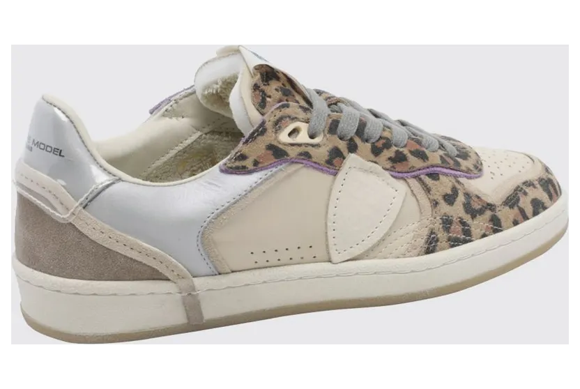 Philippe Model Pgal Suede Low-Top Sneakers with Animal Print Beige (PGLDAXE1) (2)