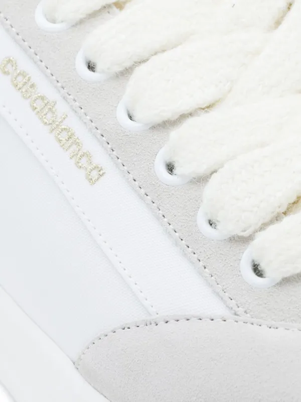 Casablanca Bicolor Leather and Fabric Sneakers with Round Toe White 1 (APF26SNK02501M) (3)
