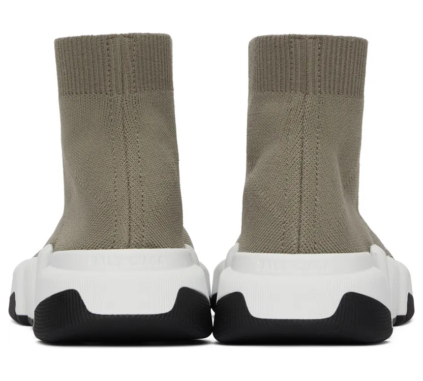 Balenciaga Taupe & White Speed 2.0 Sneakers (617196 W2DB2) (4)