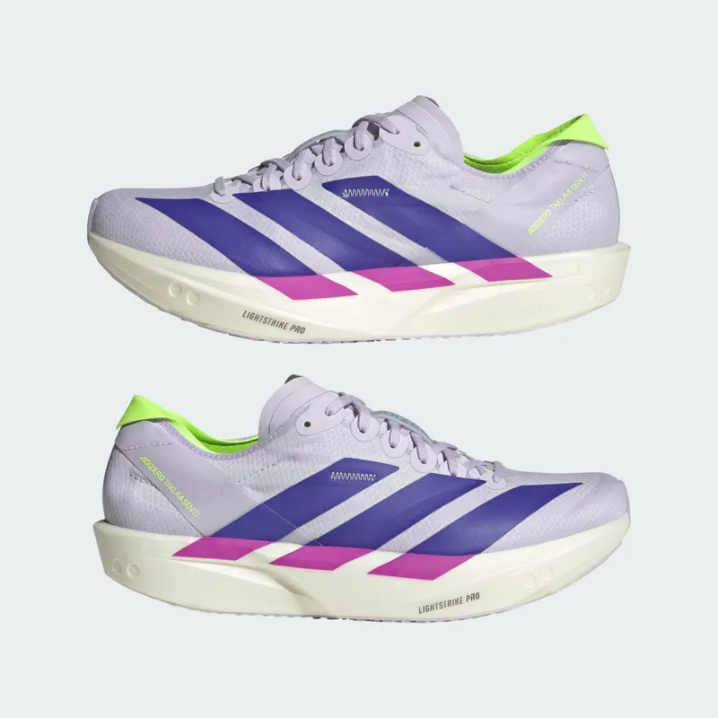 Adidas ADIZERO TAKUMI SEN 11 Running Shoes Purple Tint / Solar Purple / Signal Green (KI5714)