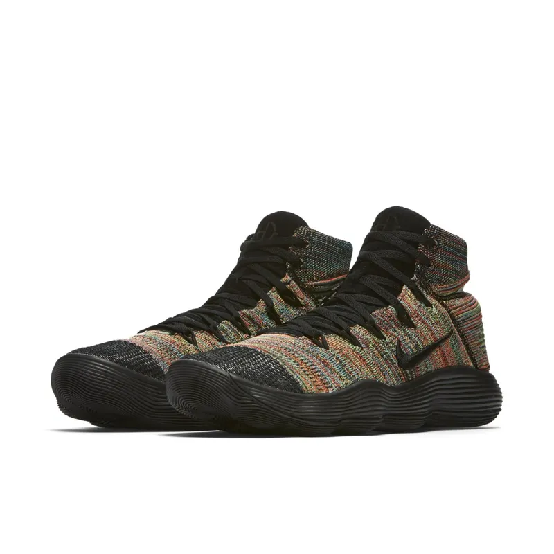 Nike React Hyperdunk 2017 Flyknit Multi-Color Black/Black-White-Total Crimson (917726-006)