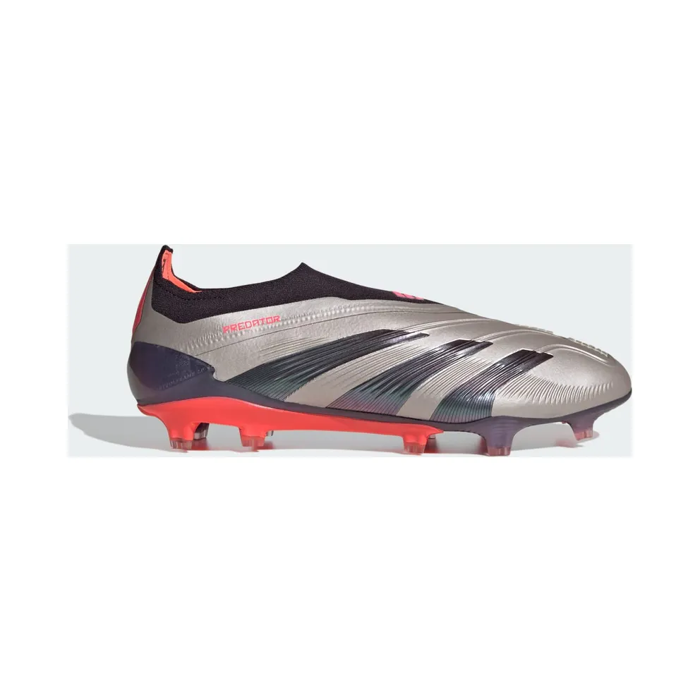 adidas Predator Elite Laceless Firm Ground Boots “Platinum Metallic / Aurora Black / Carbon” (IF8862)