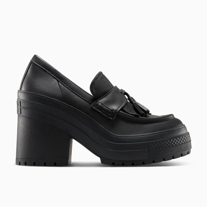 Converse Chuck 70 De Luxe Heel Loafer Platform Leather Black/Black/Black (A14714C)
