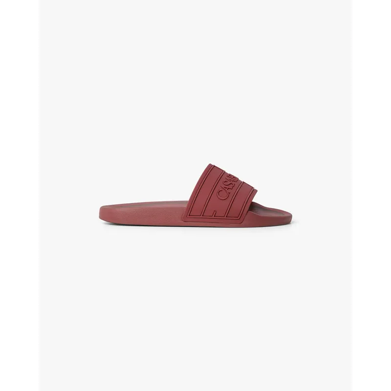 Casablanca Pool Slides (a-pf26-fw-112-03-m-mens-burgundy-logo-pool-slides)