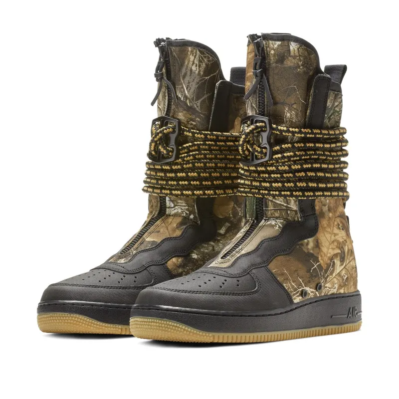 Nike SF Air Force 1 High Realtree Black Black/Gum Medium Brown-Elemental Gold-Black (AA1128-004)