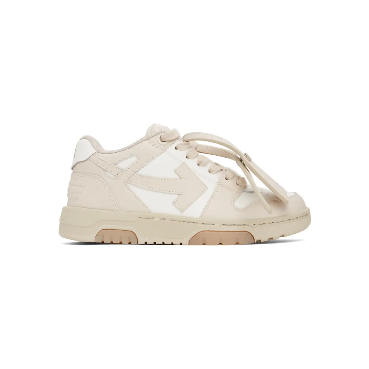 Off-White White & Beige Out Of Office ‘OOO’ Sneakers (OWIA259C99LEA0010161)