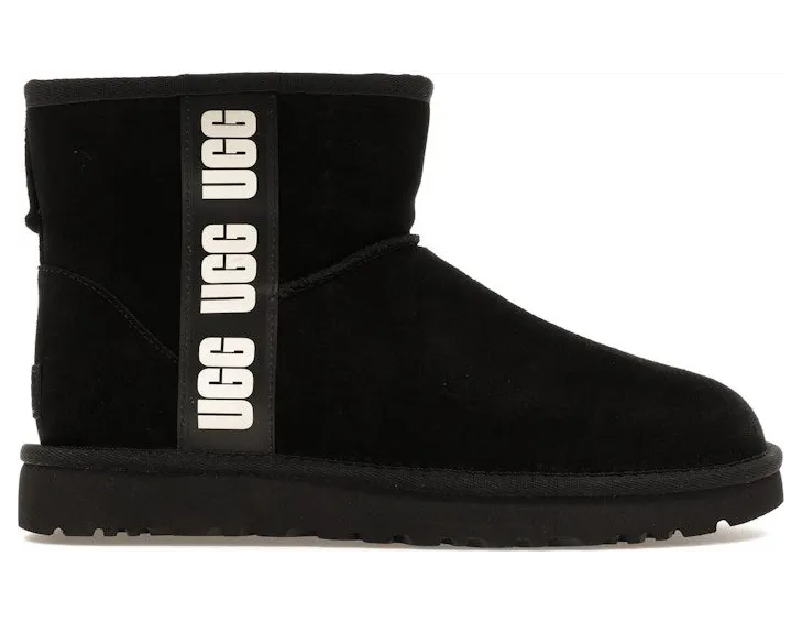 UGG Classic Mini Side Logo Boot Black White (1122558-BWHT)