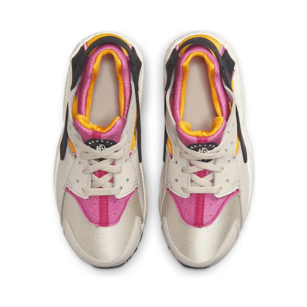 Nike Huarache Run Grey “Light Bone / University Gold / Black / Lethal Pink” (704949-043)