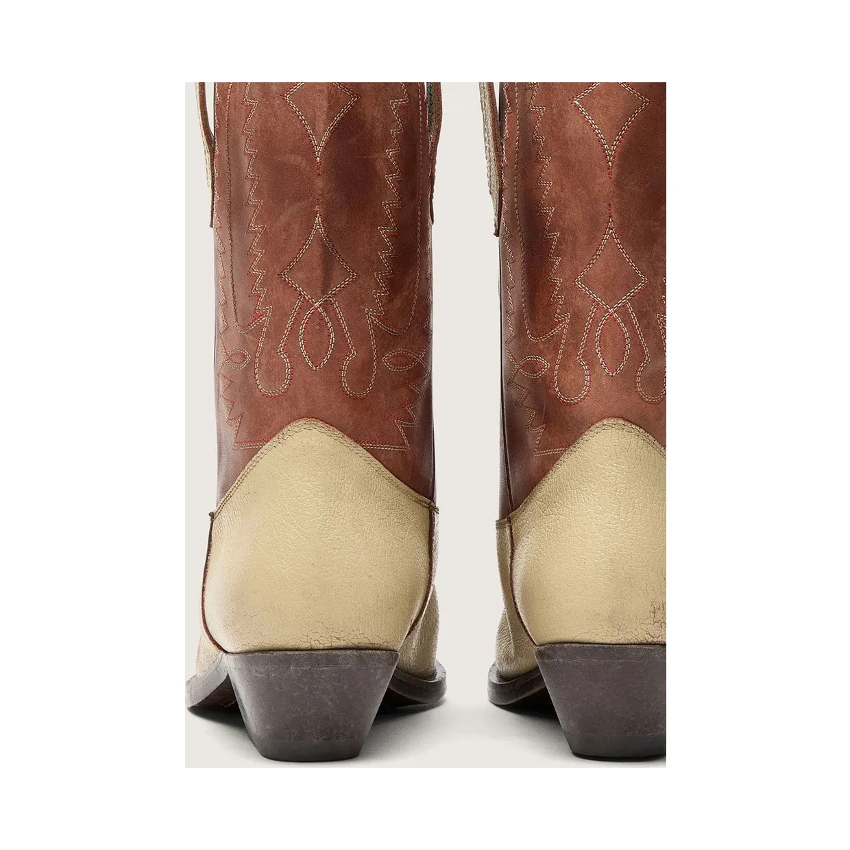 Golden Goose Women’S Wish Star Low Boots In Beige And Brown Leather With Embroidery (GWF01050.F008201.15684) (5)