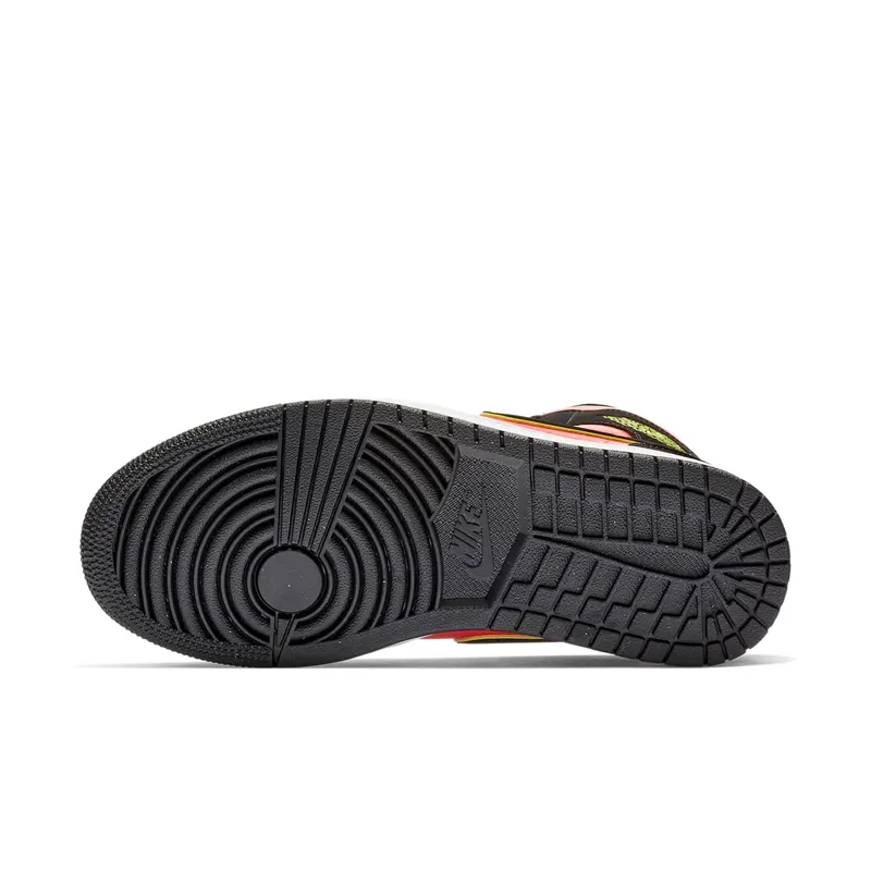 Jordan 1 Mid Black Hot Punch (W) Black/Volt-Hot Punch-White (BQ6472-006)