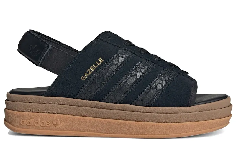 adidas Gazelle Bold Sandals Core Black Snakeskin (HQ4688)