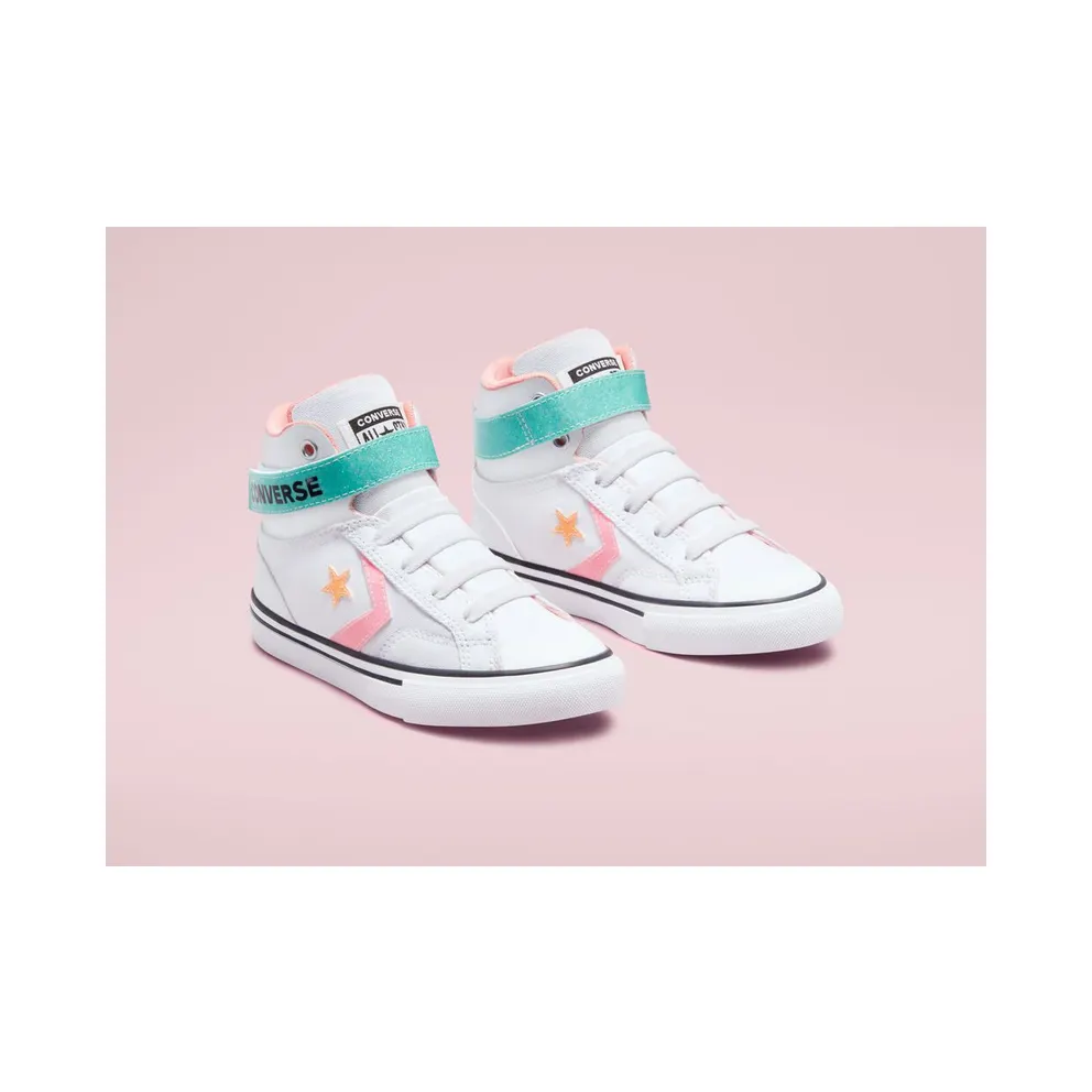 Converse Pro Blaze Strap Glitter White/Black/bleached Coral (A01066C)