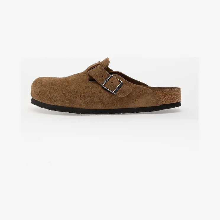 Birkenstock Boston Soft Footbed Suede Dark Tea Tonal
