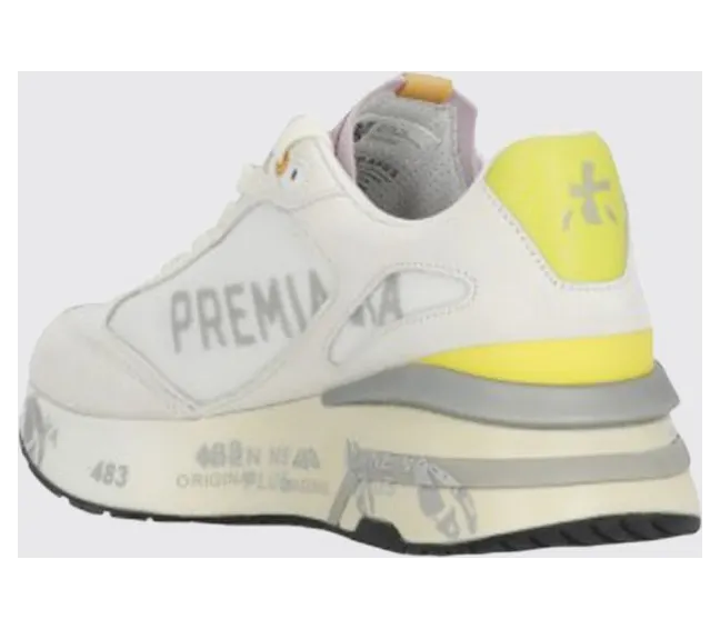 Premiata Moerund Laminated Leather and Mesh Sneakers Ivory (MOERUND8303) (2)