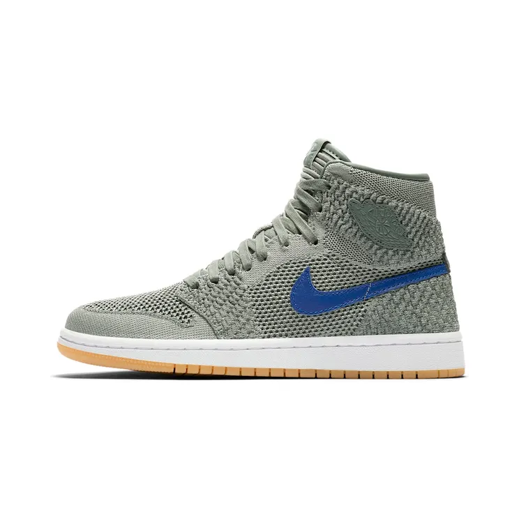 Jordan 1 Retro High Flyknit Clay Green (GS) “Clay Green / Hyper Cobalt / Gum Yellow / White” (919702-333)