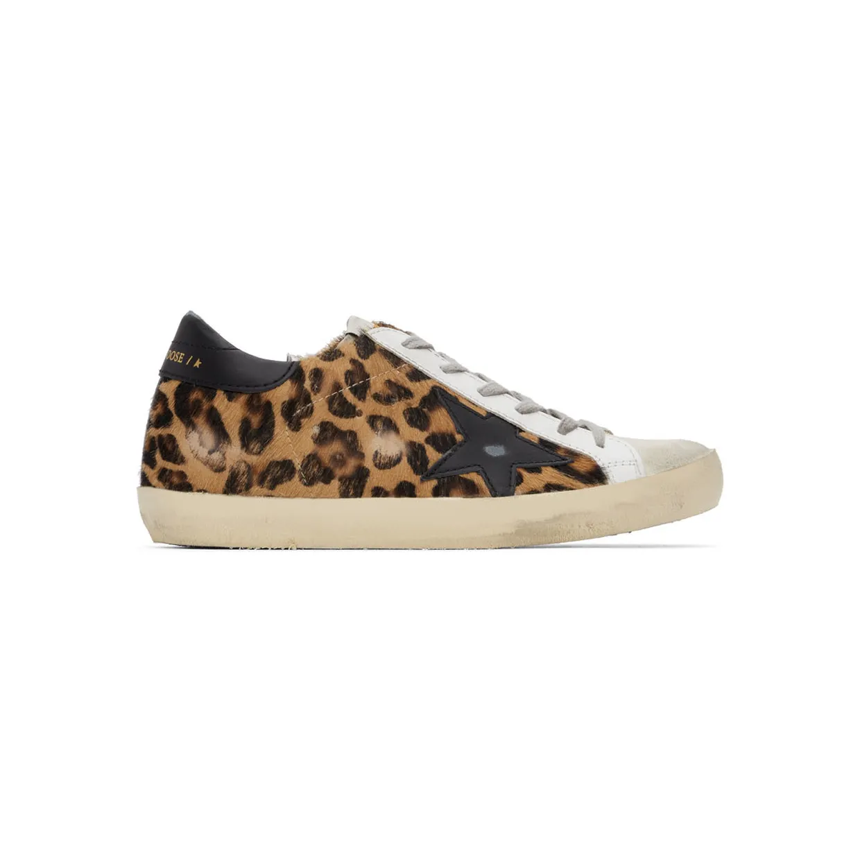 Golden Goose White & Brown Pony Hair Super-Star Classic Sneakers (GWF00101.F000565.80189)