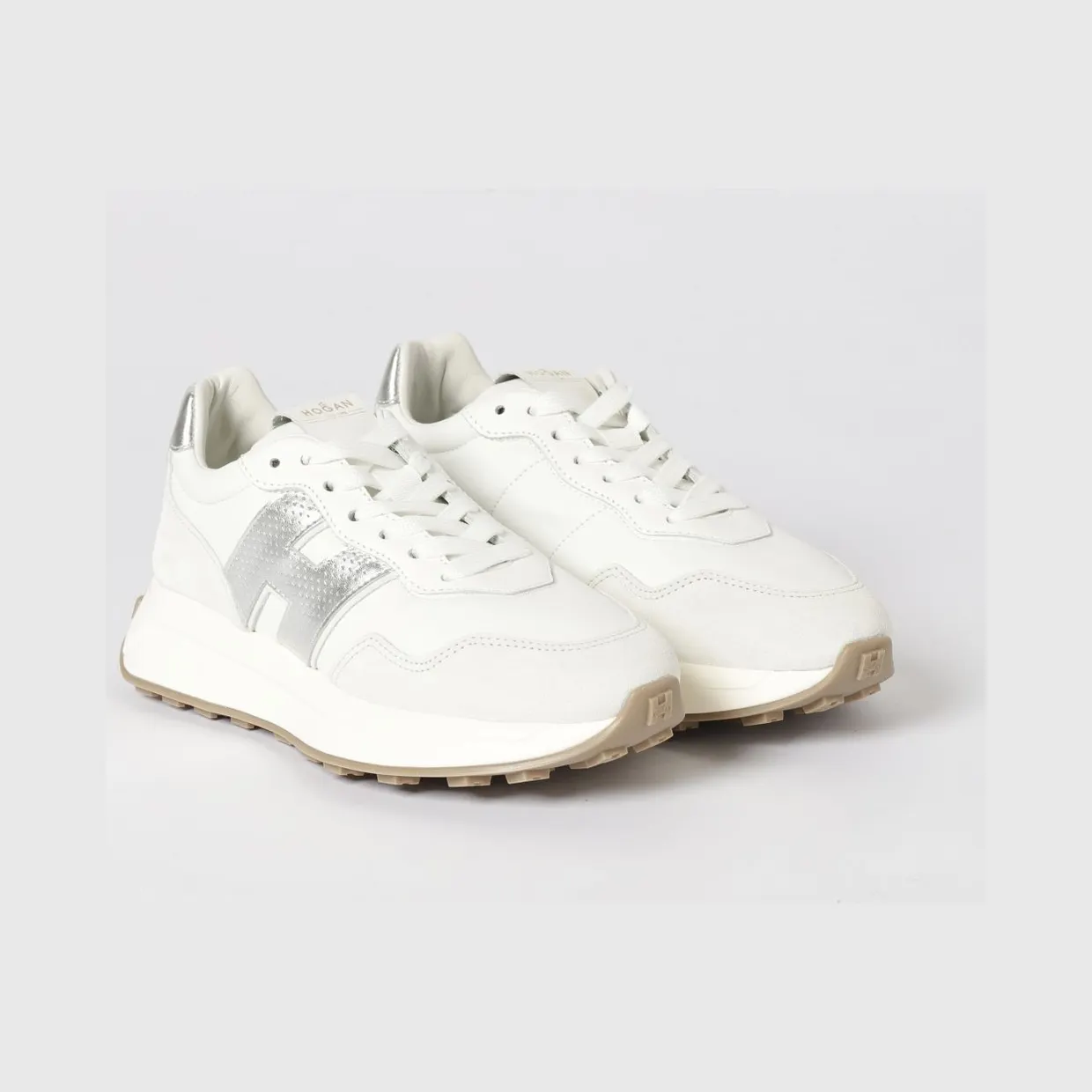 Hogan H641 Suede and Nylon Sneakers White (HXW6410EH4PUNI0351)