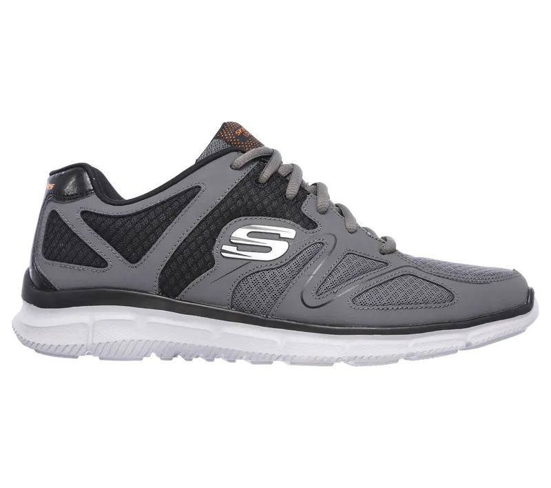 Skechers Satisfaction – Flash Point – Houtskool / Orange – “Grey” (58350 CCOR)