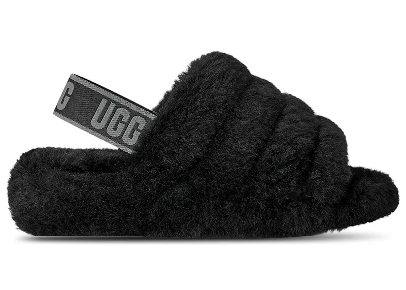 UGG Fluff Yeah Slide Black Dark Shadow (1095119-BDSD)