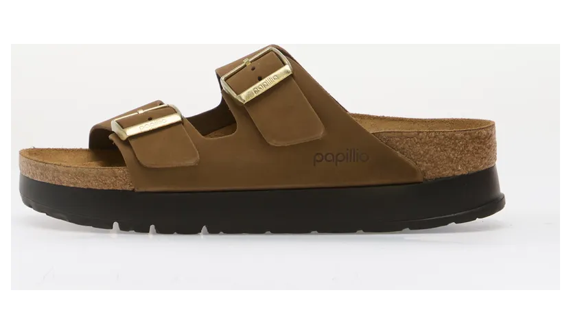 Birkenstock Arizona Flex Platform Nubuck Leather Dark Tea