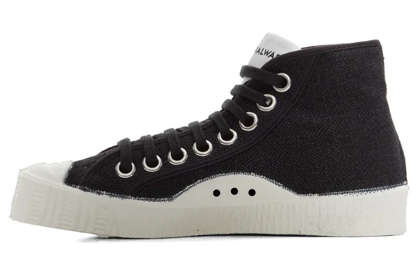 Spalwart Black Linen Special Mid Sneakers (34051109999) (3)