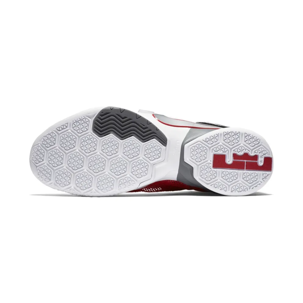 LeBron Soldier 9 “Ohio State” University Red-White-Cool Grey-Metallic Silver (749490-601)