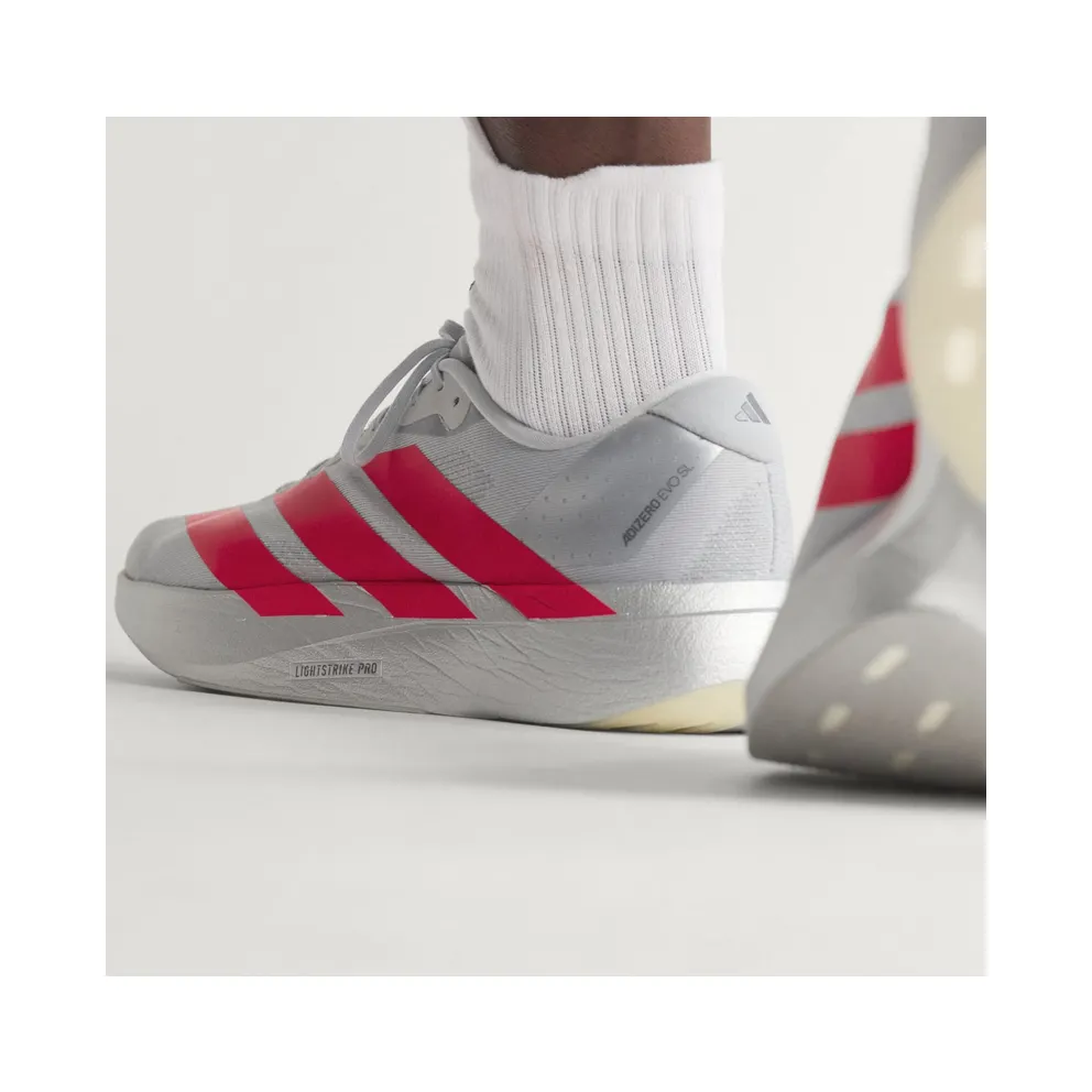 Adidas Adizero EVO SL Silver Metallic / Lucid Red / Iron Metallic (KI3381)