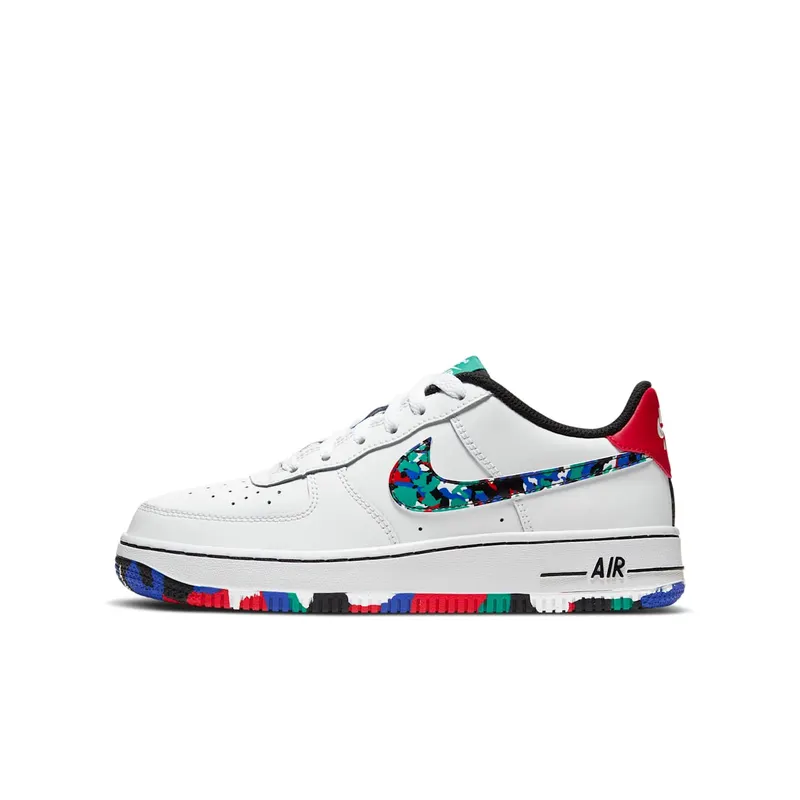 Nike Air Force 1 Low Crayon White Multi (GS) White/Hyper Blue-Neptune Green-Multi-Color (CU4632-100)