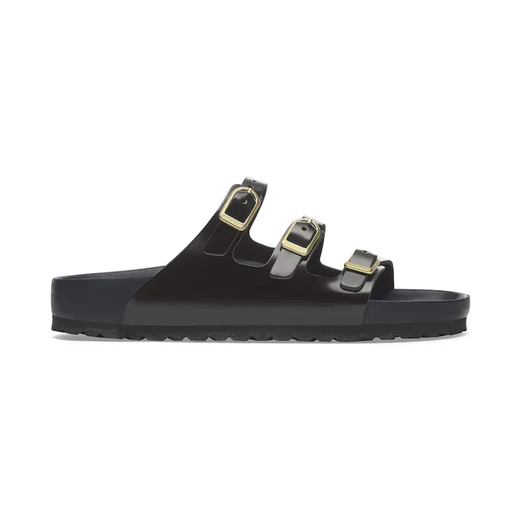 Birkenstock Florida Exquisite Natural Leather Patent High Shine Black (1029371)